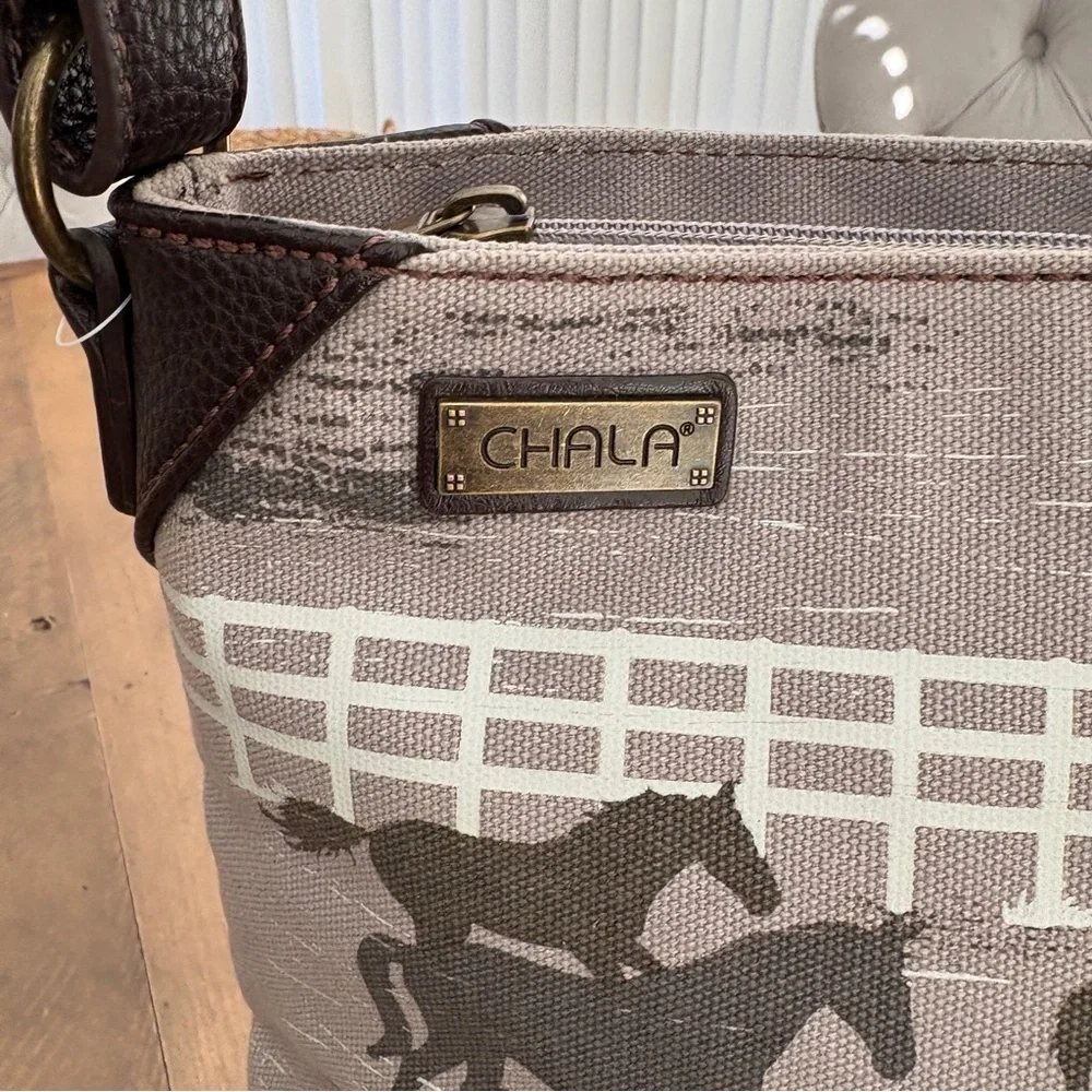 Chala Horse Design Crossbody Bag Derby Gray purse - Picture 15 of 16